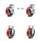 Service Caster 6 Inch Red Poly on Cast Iron Caster Set with 2 Brakes/Swivel Lock 2 Rigid SCC SCC-30CS620-PUB-RS-TLB-BSL-2-R-2 - alternate 1
